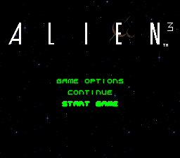 Alien 3 (Japan) Title Screen